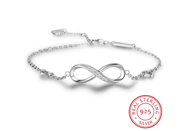 925 Sterling Silver Infinity Adjustable Bracelets for Women