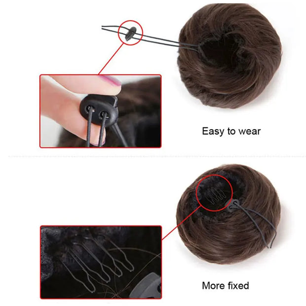Synthetic Adjustable Hair Scrunchie Ponytails Extensions