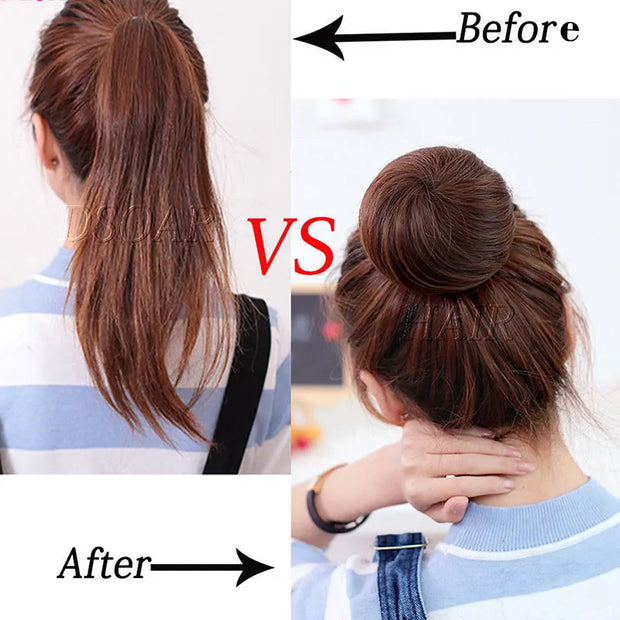 Synthetic Adjustable Hair Scrunchie Ponytails Extensions