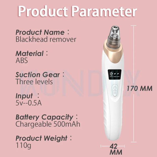 Blackhead Remover, Pore Vacuum Cleaner Black Dot, Nose Pore Acne Facial Cleaning, Pimple Remover Beauty Tool