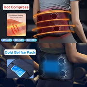 Cordless Heating Airbag Electric Infrared Back Massage Belt, Shockwave Technology bring comfortable vibration, 4-Eectric motors, 3 Vibration & 3 Massage Modes, 3 level of massage intensity