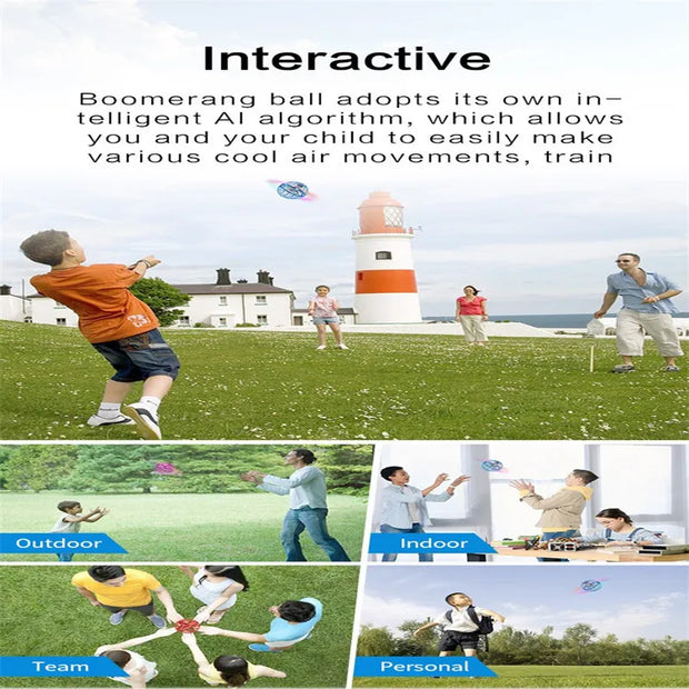 Flying Orb Ball Boomerang LED Light Drone – Fidget Spinner Ball indoor Outdoor Toys for Kids Birthday Gift