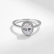 MODIAN Classic Oval 1CT Zirconia Ring 925 Sterling Silver Sparkling Jewelry For Women Valentine’s Day Gift