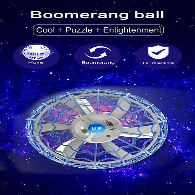Flying Orb Ball Boomerang LED Light Drone – Fidget Spinner Ball indoor Outdoor Toys for Kids Birthday Gift