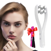 Facial Massager Roller- USB Rechargeable, 2 in 1 EMS - Microcurrent - V Shape Face Lifting - Double Chin Remover - Neck Skin Tighten RF Anti-Wrinkle