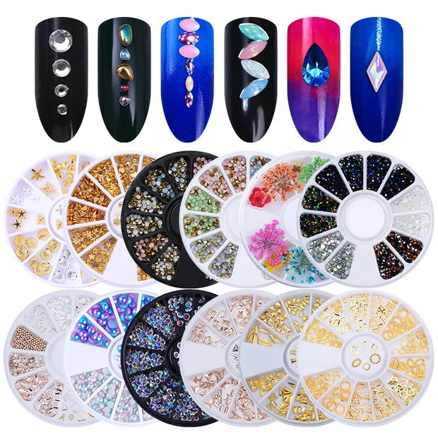 Nail Art Glitter Rhinestone - Multi-shape Crystal gems jewelry Bead Manicure decoration accessories