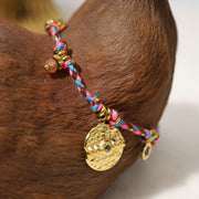 Vintage Stainless Steel Charms Necklaces for Women - Boho Pink Blue Rope Chains Bracelets Trendy Jewelry Sets