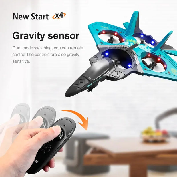 V17 RC Remote Control Airplane, 2.4G Remote Control Fighter Airplane - EPP Foam Toys Drone Gifts for Kids