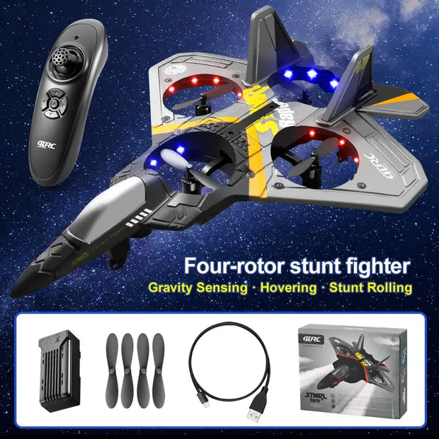 V17 RC Remote Control Airplane, 2.4G Remote Control Fighter Airplane - EPP Foam Toys Drone Gifts for Kids