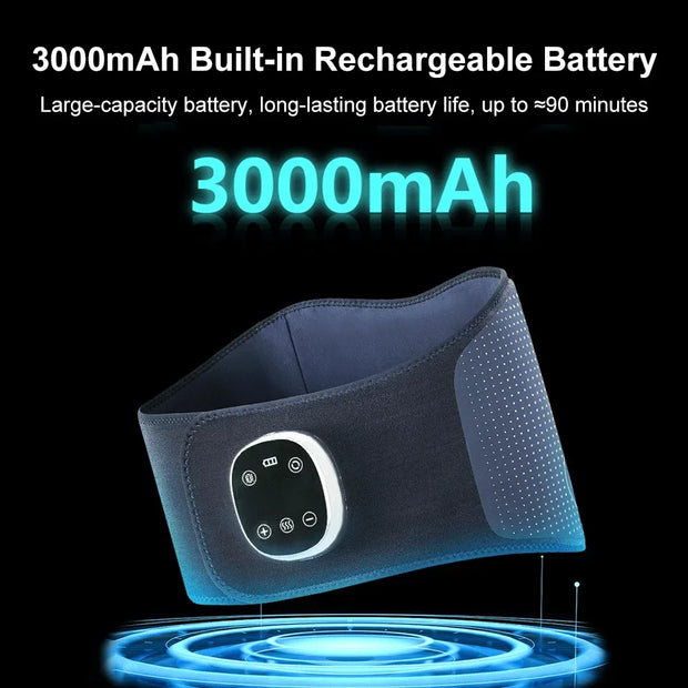 Cordless Heating Airbag Electric Infrared Back Massage Belt, Shockwave Technology bring comfortable vibration, 4-Eectric motors, 3 Vibration & 3 Massage Modes, 3 level of massage intensity