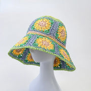 Japan/Korean Crochet Hat Pure Hand-Woven Summer Sunshade Breathable Bucket Hat