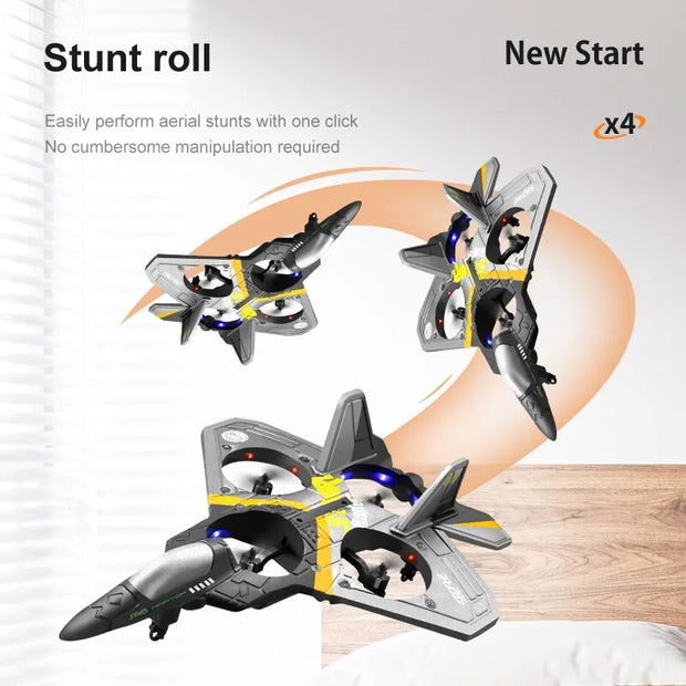 V17 RC Remote Control Airplane, 2.4G Remote Control Fighter Airplane - EPP Foam Toys Drone Gifts for Kids