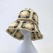 Japan/Korean Crochet Hat Pure Hand-Woven Summer Sunshade Breathable Bucket Hat